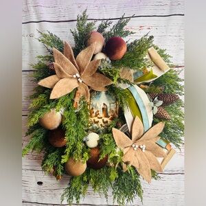 Handmade Nativity Wreath